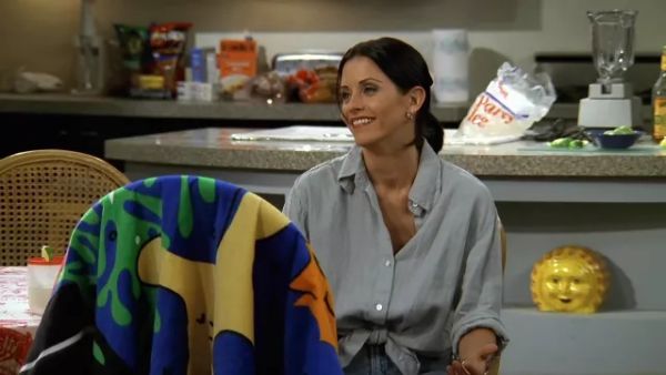Monica's Cotton Frayed Button Down Shirt - Friends