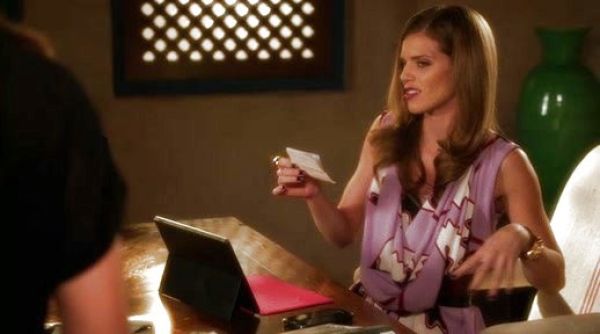 Naomi Clark's Karin Silk-Crepe Printed Dress on 90210