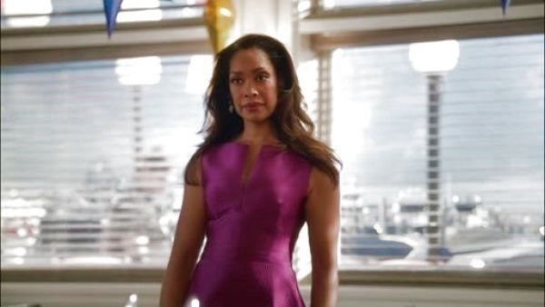 Natalie Waters's Embossed Satin-Twill Dress on Revenge