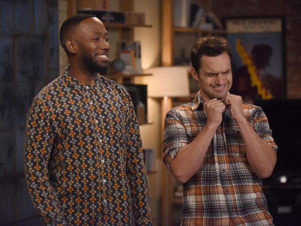 Nick Miller's Men's Flannel Button Down Orange on New Girl