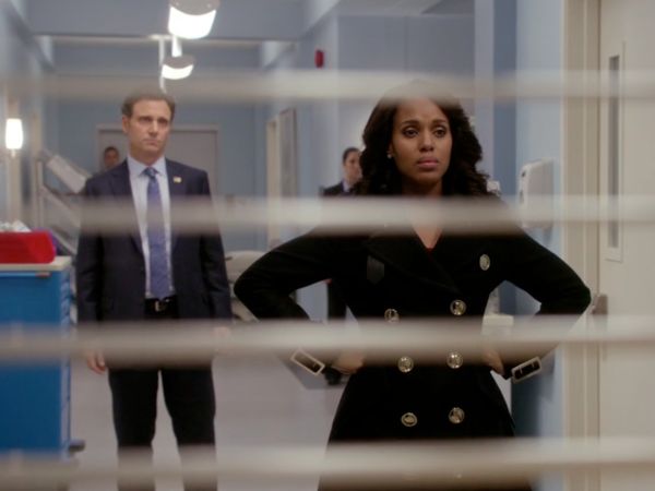 Olivia Pope's Black Double Breasted Coat on Scandal