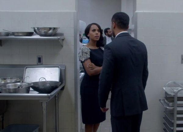 Olivia Pope's Cap Sleeve Crystal Embroidered Dress on Scandal