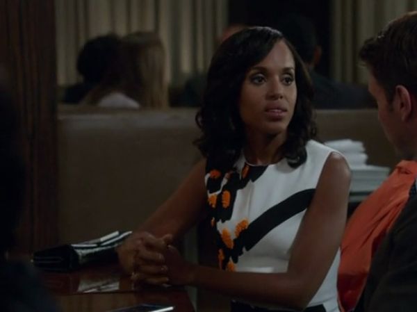 Olivia Pope's Floral-Embroidered Asymmetric Crepe Dress on Scandal