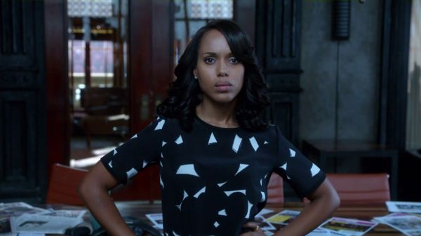Olivia Pope's geometric print top on Scandal