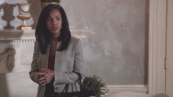 Olivia Pope's Glen Plaid Wool Stand Collar Blazer on Scandal