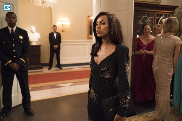 Olivia Pope's Layla Embellished Starburst Fishtail Gown, Black on Scandal