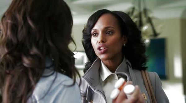Olivia Pope's Mini Saffiano Lux Tote Bag, Gray on Scandal