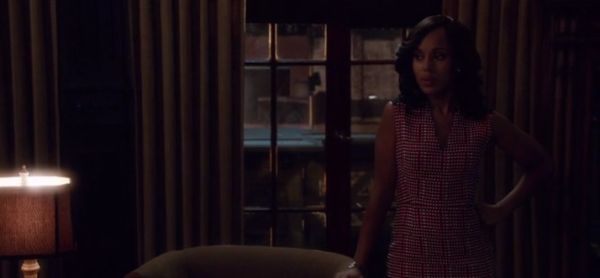 Olivia Pope's V Neck Print Fitted Dress on Scandal