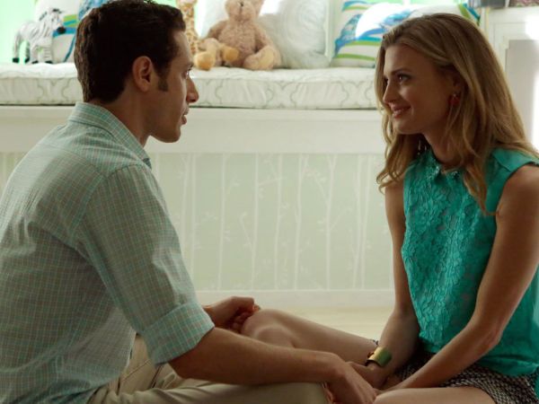 Paige Collins' Lace Applique Collar Top on Royal Pains