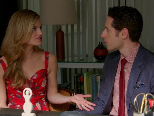 Paige Collins' Red Floral Dress on Royal Pains