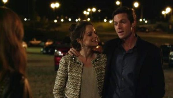 Peggy Kenter's Vanessa Leather-Paneled Tweed Jacket on Nashville