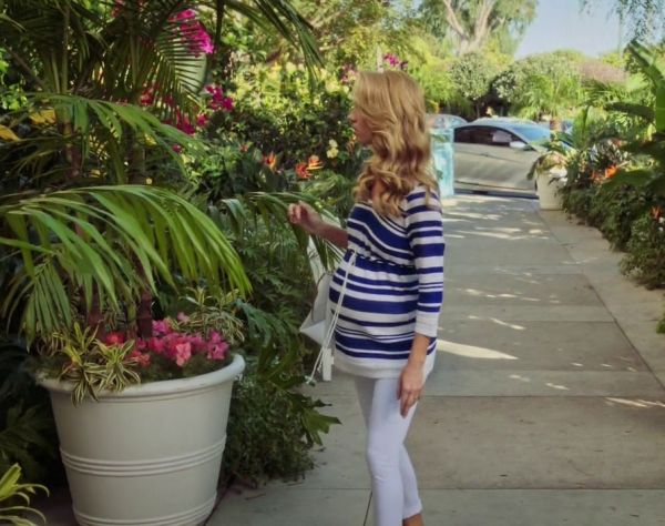 Petra Solano's Maternity Three-Quarter-Sleeve Striped Babydoll Top on Jane the Virgin