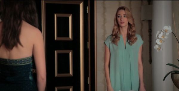 Petra Solano's Pleated Silk Top on Jane the Virgin