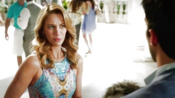 Petra Solano's Syene Dress in Dream Marine on Jane the Virgin