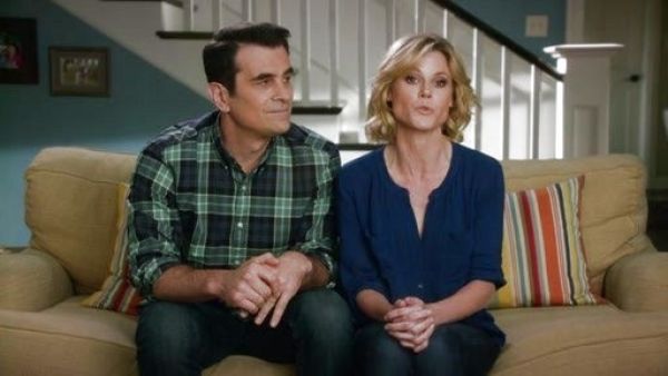 Phil Dunphy's Secret Wash shirt in heather midnight plaid on Modern Family