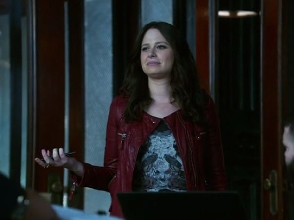 Quinn Perkins's Kady Washed Leather Moto Jacket on Scandal