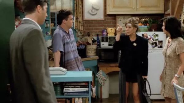 Rachel Green's Black and Gray Split Long Skirt - Friends