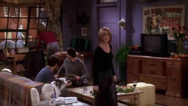 Rachel Green's Leather Elastic Waist Midi A-Line Skirt - Friends