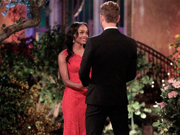 Rachel's Red Lace One Shoulder Gown on The Bachelor