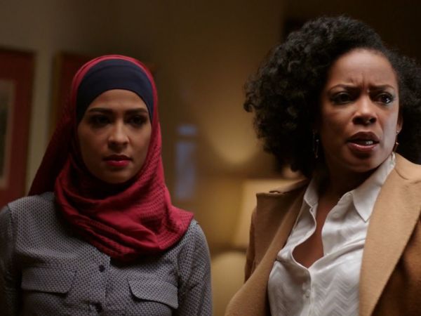 Raina Amin's Signature Printed Washed-Silk Shirt on Quantico