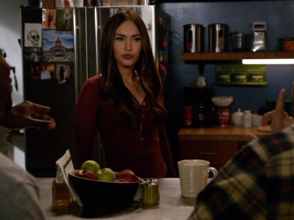 Reagan's Woven Placket Henley Top on New Girl