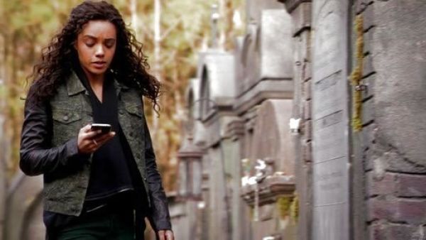 Rebekah Mikaelson's The Camo Jean Jacket with Leather Sleeves on The Originals