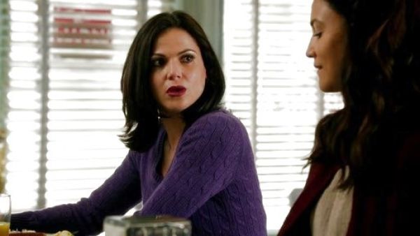 Regina Mills's Cashmere Cable Knit V-Neck Sweater on Once Upon A Time 