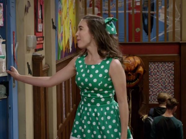 Riley Matthews's The Pennsylvania Polka Dress in Shamrock Dots on Girl Meets World