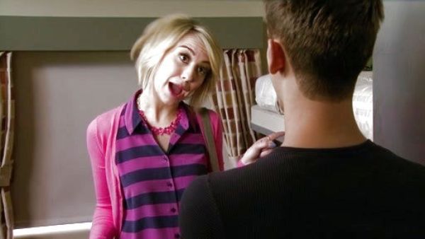 Riley Perrin's 'Mina' Stripe Silk Top on Baby Daddy