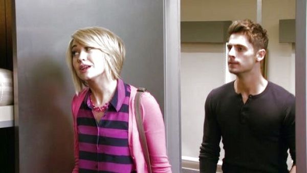 Riley Perrin's 'Mina' Stripe Silk Top on Baby Daddy
