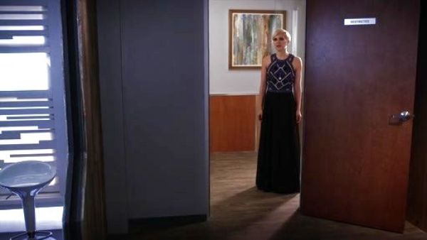 Sara Harvey's Belize Beaded-Bodice Silk Halter Gown on Pretty Little Liars