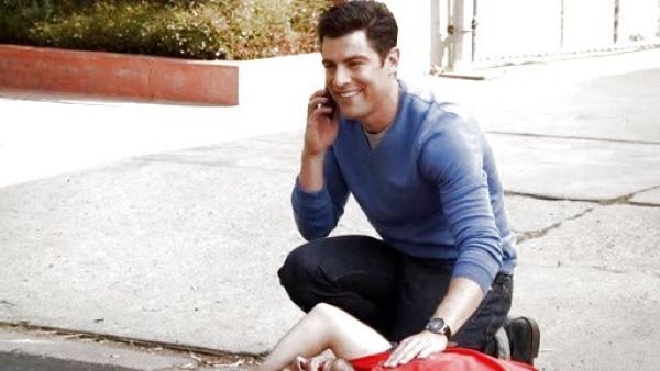 Schmidt 's Check Stamped Round Chronograph Watch, 42mm on New Girl