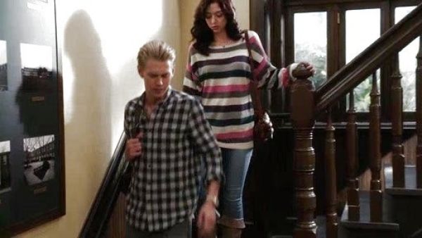 Sebastian Kydd's Navy Grey Gingham Long Sleeve Shirt on The Carrie Diaries