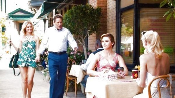 Shelby's Palm Print Notched Neck Romper on Hart of Dixie