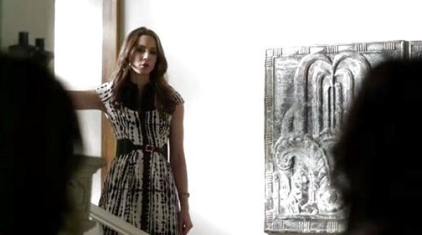 Spencer Hastings's Harlequin Cord Shirtdress on Pretty Little Liars