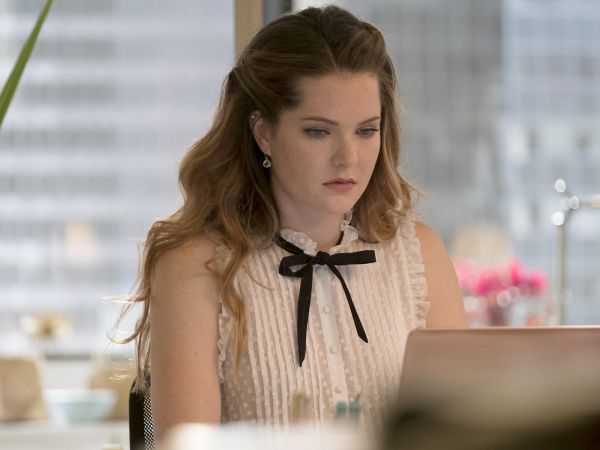 Sutton Brady's Tie Neck Top on The Bold Type