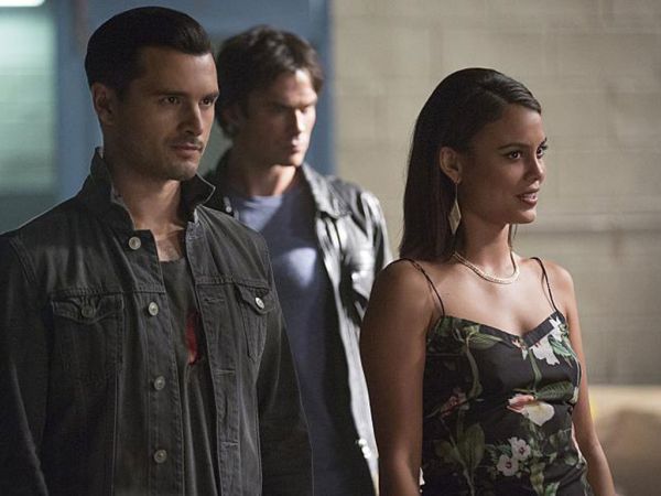 Sybil's Cynaria Secret Trellis-Print Camisole, Black on The Vampire Diaries