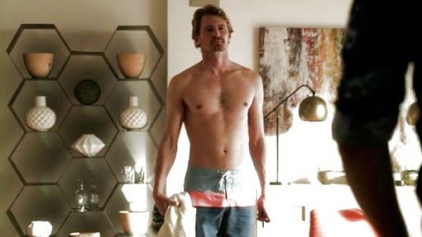 Tony Hughes's Block Stripe Swim Trunks on Revenge