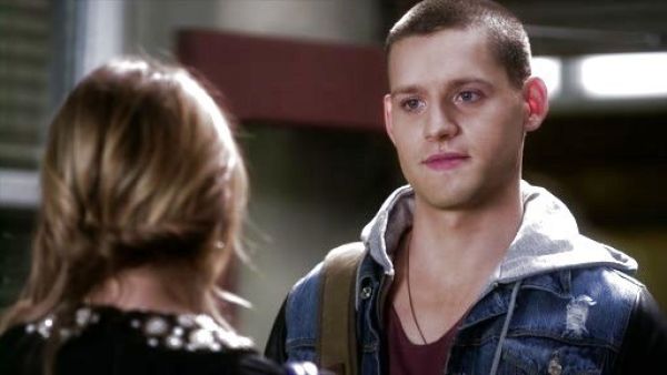 Travis Hobbs's Denim Jacket with Faux Leather Sleeves on Pretty Little Liars