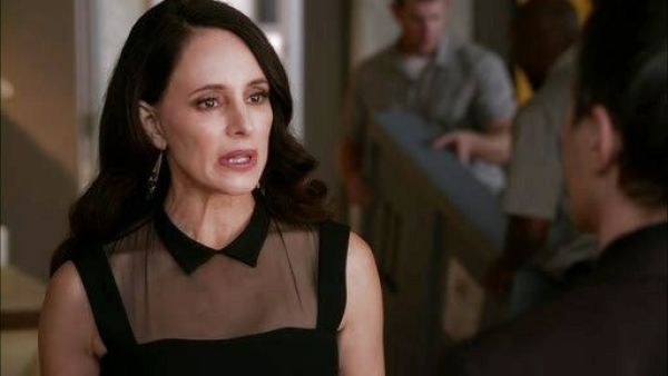 Victoria Grayson's Sheer Yoke Dress on Revenge