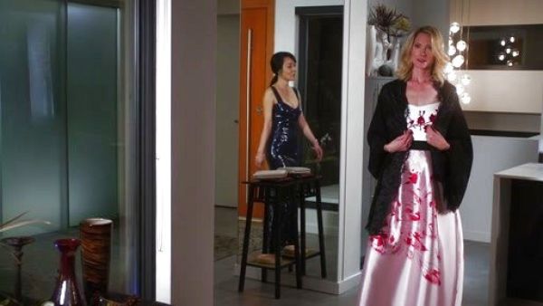 Vivian Adams's Sleeveless Embroidered Floral Ball Dress on Mistresses