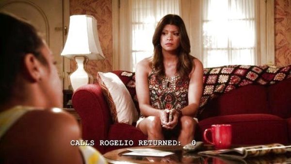 Xiomara Villanueva's Printed Embellished Keyhole Top on Jane the Virgin