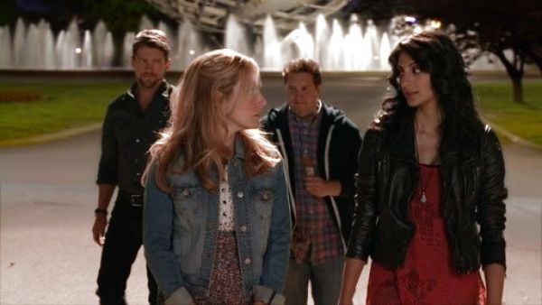 Zara Sandhu's Vegan Leather Hooded Moto Jacket on Weird Loners