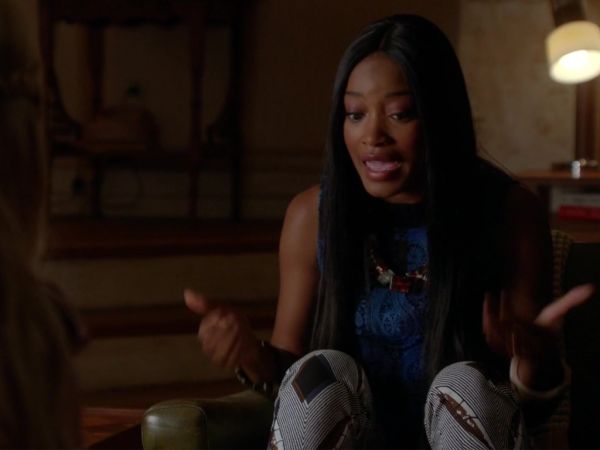 Zayday Williams's Crochet Lace Crop Tank on Scream Queens