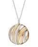 14k Tri-Tone Gold Diamond Circle Pendant Necklace (3/4 ct. t.w.)