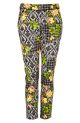 'Acid Leaf' Print Crop Cigarette Pants