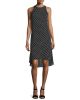 Adlerdale Haze Dot High-Low Dress, Black/Ivory