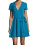Adrianna Short-Sleeve Mock-Wrap Dress