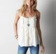 AEO BUTTON FRONT RUFFLE TANK
