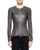 Anasta Leather Peplum Jacket
